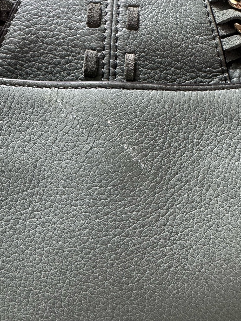 Women's Leather Crossbody Bag in Sage Green - Picture 9 of 9